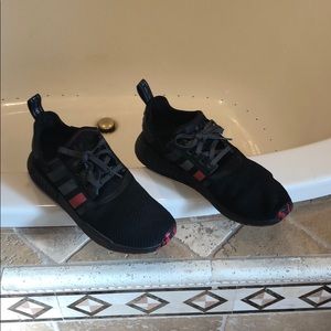 Red/Grey/Black Adidas NMD shoe palace 25th collab